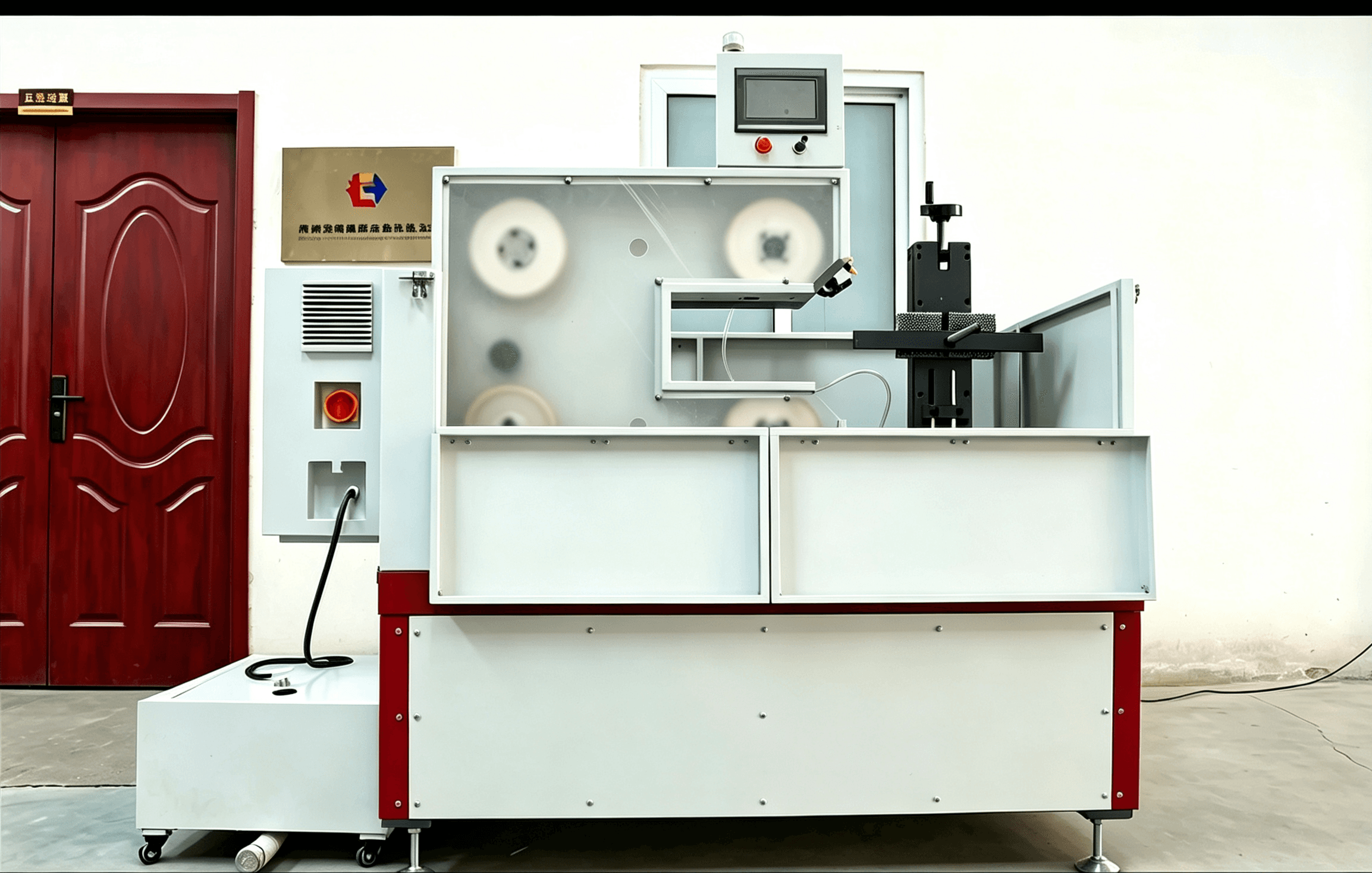 Open Bailiang machine showing the cutting and wire-path assembly